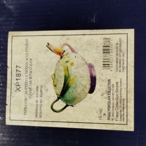 Franz Collection "Papillon Butterfly Design Porcelain Creamer & Sugar Jar